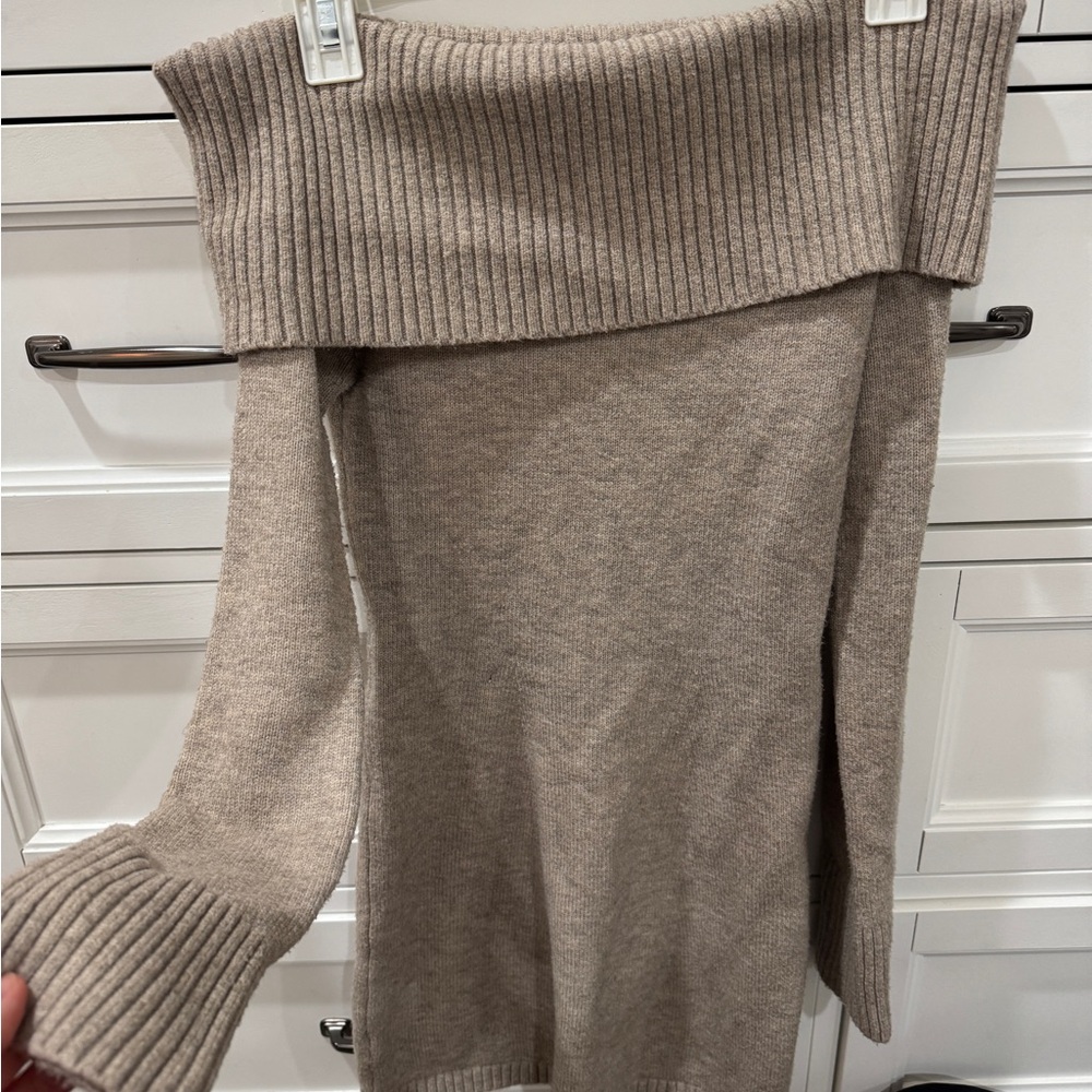 Hollister Tan Off-Shoulder Mini Dress